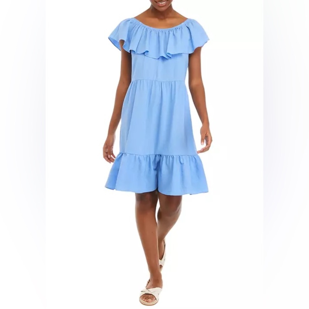 NWT 52seven Off the Shoulder Flounce Dress Size M Flirty Boho Coastal